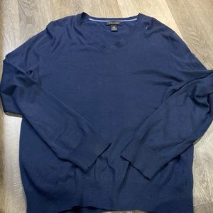 Navy Blue Mens Banana Republic Silk Cotton Cashmere Sweater in Size M